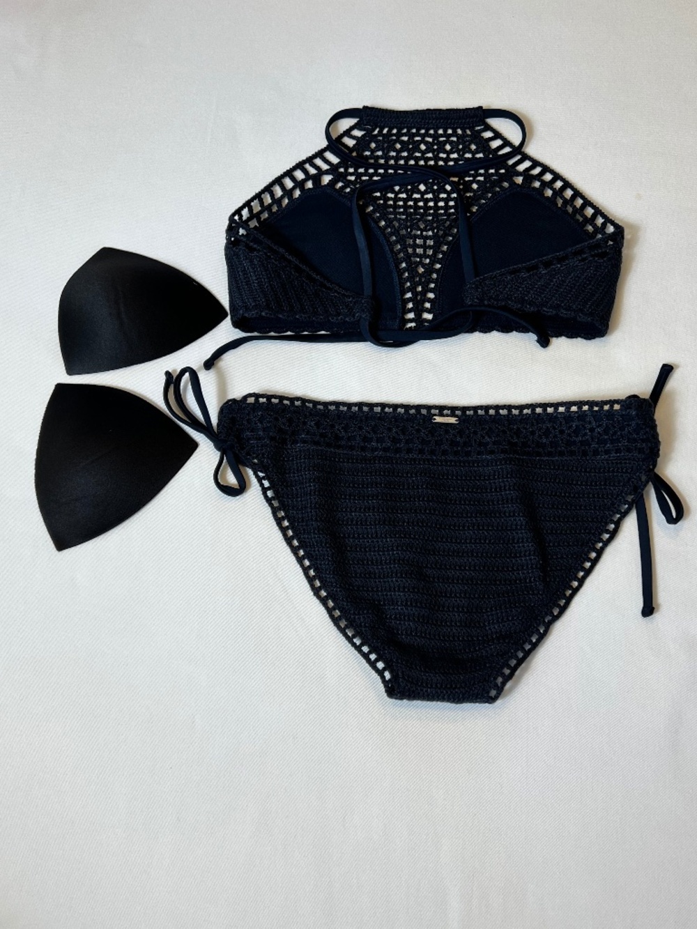 Abercrombie and Fitch Crochet Bikini Set Navy Blue - Picture 9 of 11